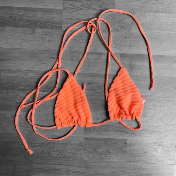 Good American Orange Cream String Bikini Top Size XS NWOT - Picture 2 of 7